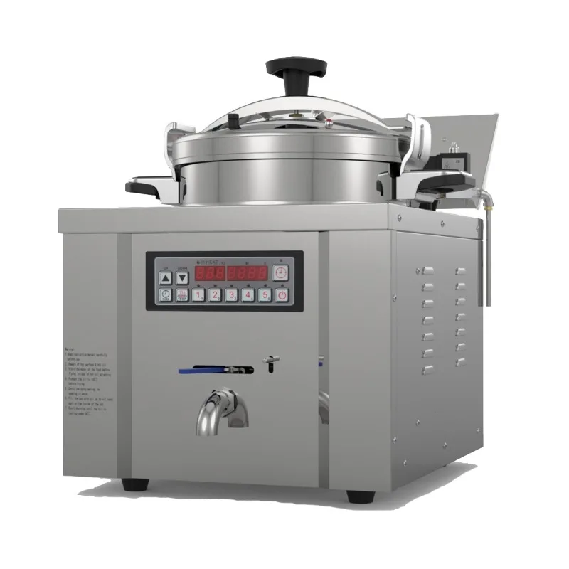 Desktop pressure fried chicken stove, computer version of automatic exhaust sus304 stainless steel pan body fryer