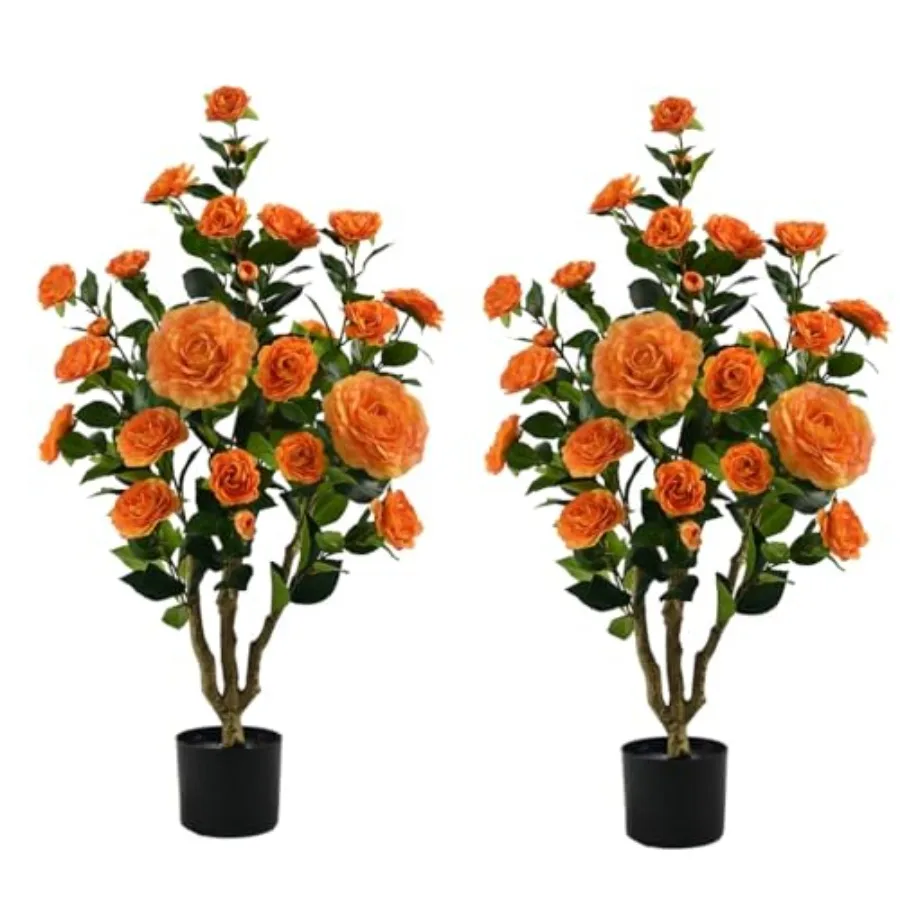 

Artificial Camellia Plant in - 36"Faux Spring Flower Tree with Realistic Camellia Flower, Fake Flower Tree Perfect for Home Dec
