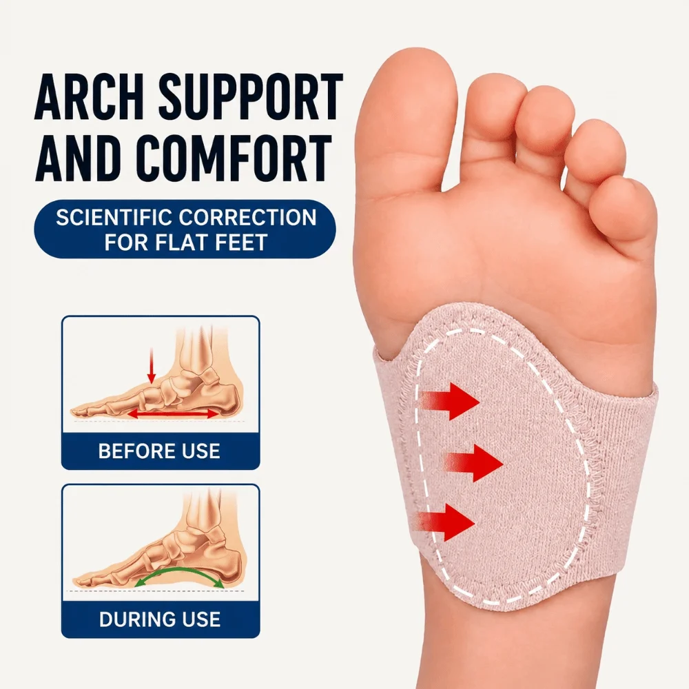 Shock Absorption Arch Support Insoles Cushioning Arch Support High Arch Cushion Comfort portable Flat Foot Correction Women