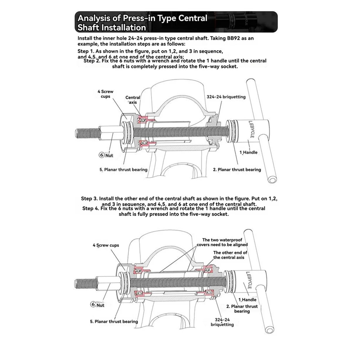 

AA79 THE~ Lebaike Bicycle Bottom Bracket Install and Removal Tool Bike -Fit Bottom Bracket Bearing Remover for BB30/86/92