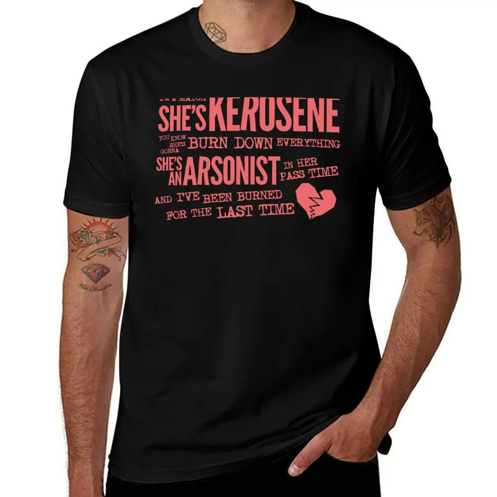 She's Kerosene T-Shirt graphics blacks valentines clothes anime shirt T-shirts for men cotton