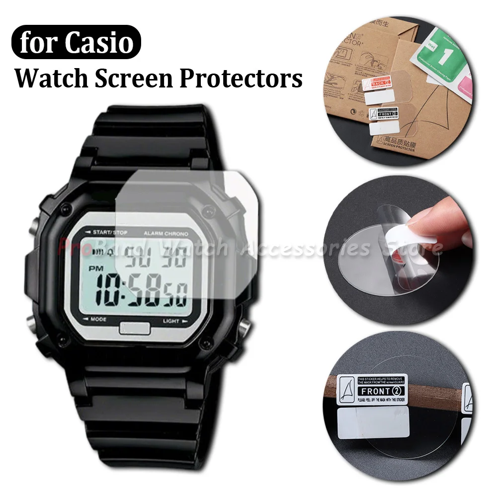 For Casio DW5610 F91W AE1400/1200WH A158 W218H W800H MQ24 Watch Screen Anti-Scratch Full Protectors HD Protective Film Accessory