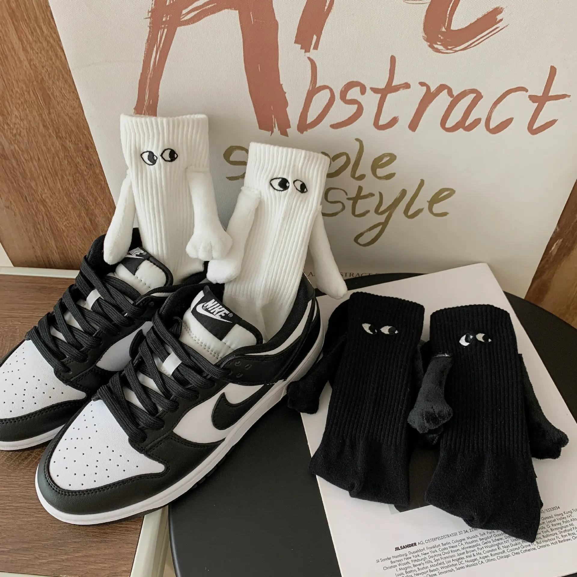 Спортивное платье для экипажа с вышитыми глазами, носки с магнитным притяжением, пара 8W211