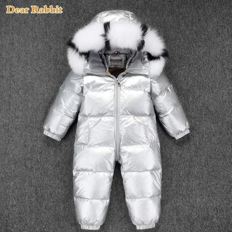 

-30 Russian Winter Snowsuit 2023 Boy Baby Jacket 90% Duck Down Outdoor Infant Clothes Girls Climbing For Boys Kids Jumpsuit 1~5y