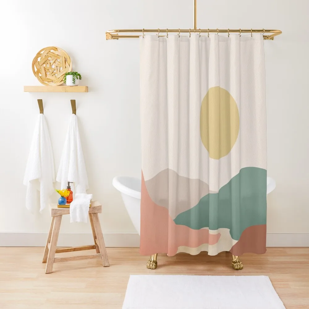 

Modern Pastel Tones Mountains Shower Curtain Anime Bathroom Bathroom Deco Shower Waterproof Transparent Bathroom Shower Curtain