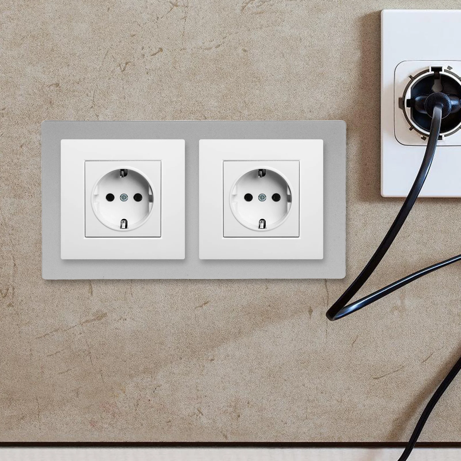 

Decorative Outlet Switch Wall Plate Cover Plate Extended Coverage Concealed Design Easy Install Wall Plates