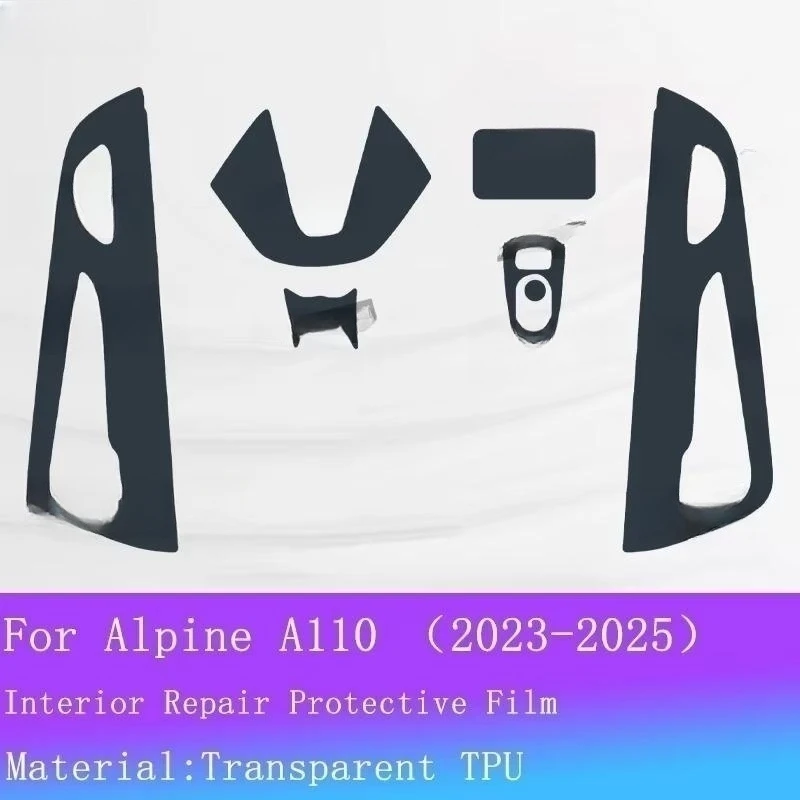 Auto Gear Panel Protective Film For Alpine A110 Full Set Interior Sticker Navigation LED Screen Transparent TPU Anti-Scratch PPF