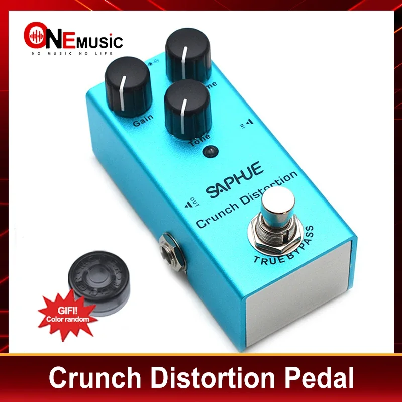 SAPHUE Electric Guitar Crunch Distortion Pedal Gain/Volume/Tone Knob High/Low Frequency Mini Single Type DC 9V True Bypass