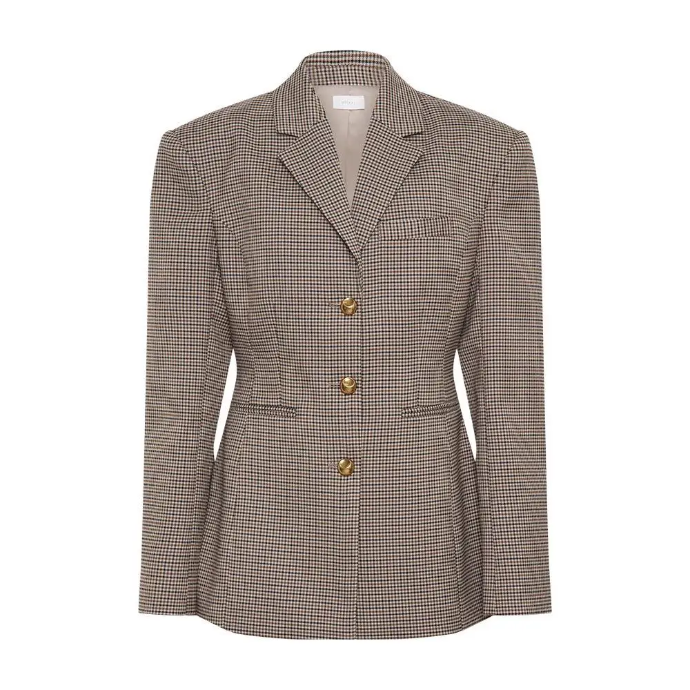 Ele Slim Fit Plaid Suit Jaet for Women Spring Autumn Cross Border Faion Commute Sle Long Sve Office Wear