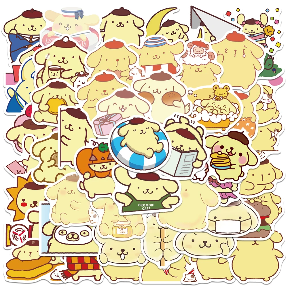 50/100pcs Sanrio Kawaii Pompompurin Dog Anime Cartoon Stickers Refrigerator Phone Laptop Guitar Stationery Kid Graffiti Sticker