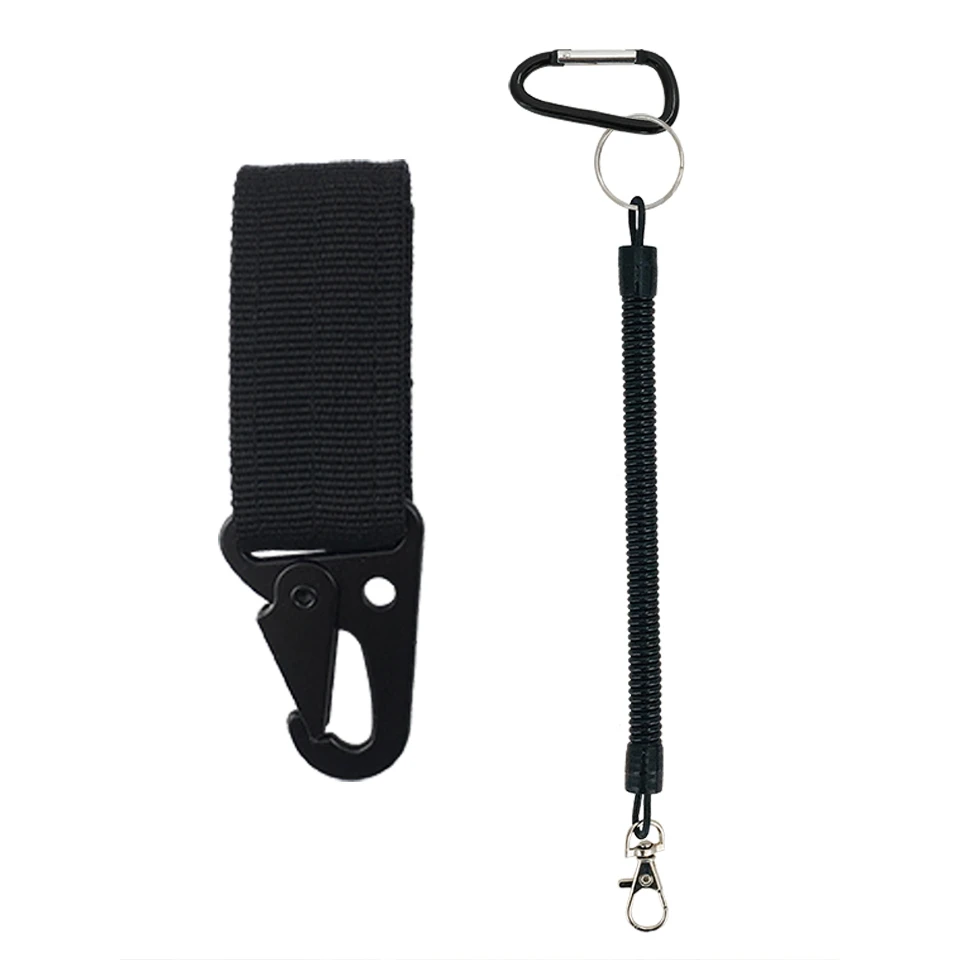 Fly Fishing Waders Buckle Set, Fishing Equipment, Hanging Fishing Tools Aluminium Alloy Nylon Buckle and Plastic Spring Line