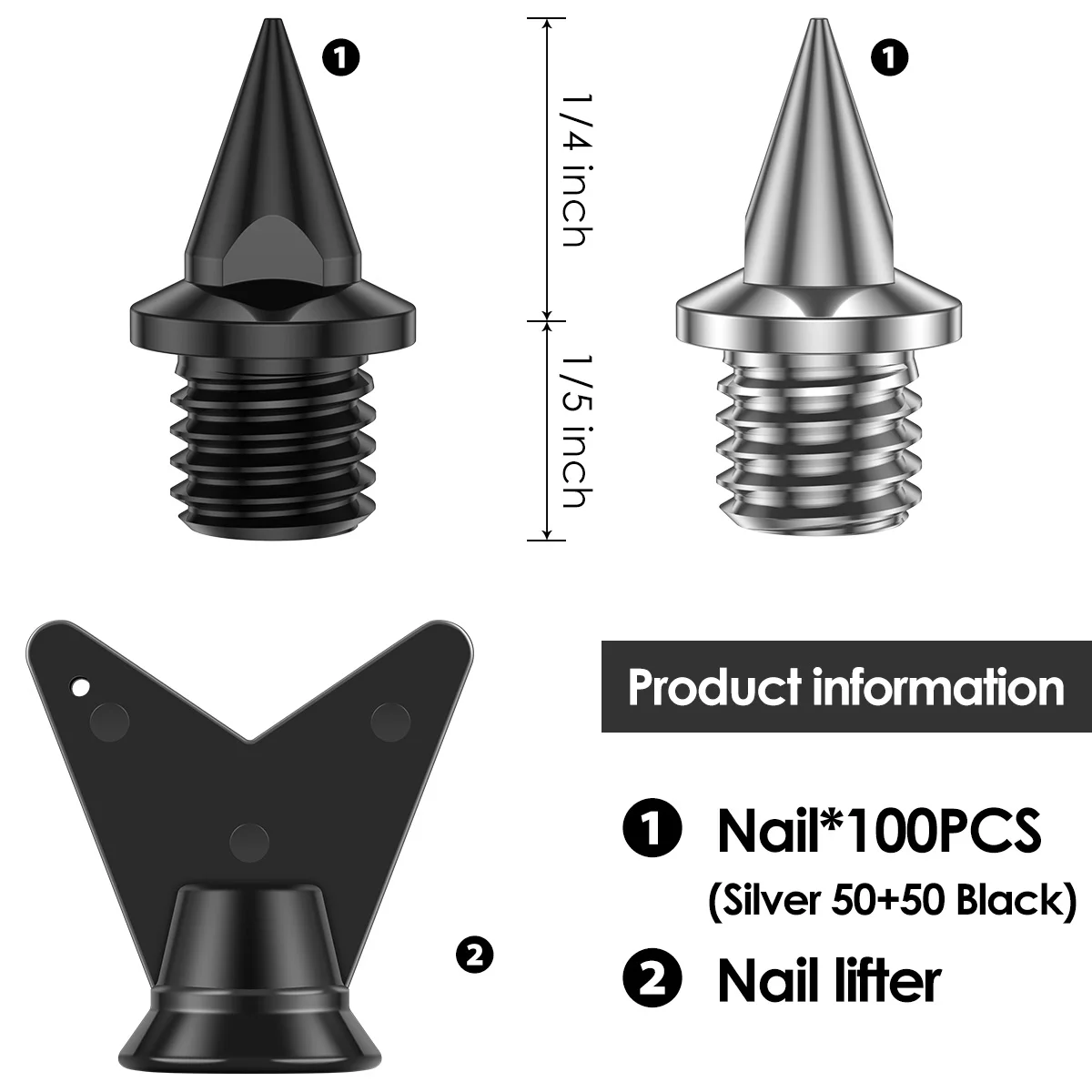 100Pcs Track Spikes Steel Wear Resistant Shoe Spikes Replacement Non-slip Lightweight Sport Shoes Spikes for Running Hiking