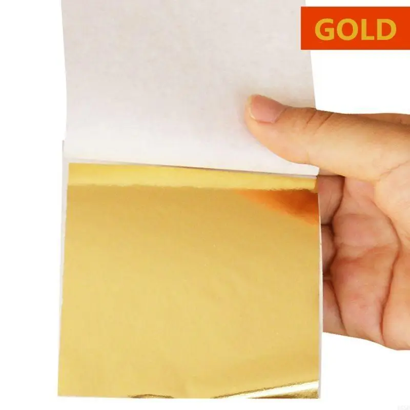 H55B 10 szt. Naśladowanie złotego liścia folii sztuki papier rzemieślniczy Złożenie Copper Diy