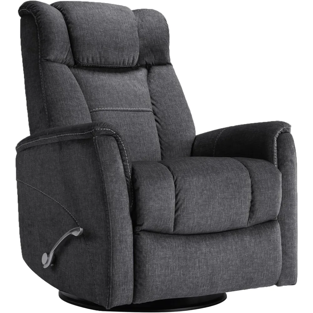 Swivel Recliner Sofas for Adults Rocker Recliner Chair Ergonomic Upholstered 360°Swivel Reclining Sofa for Living Room