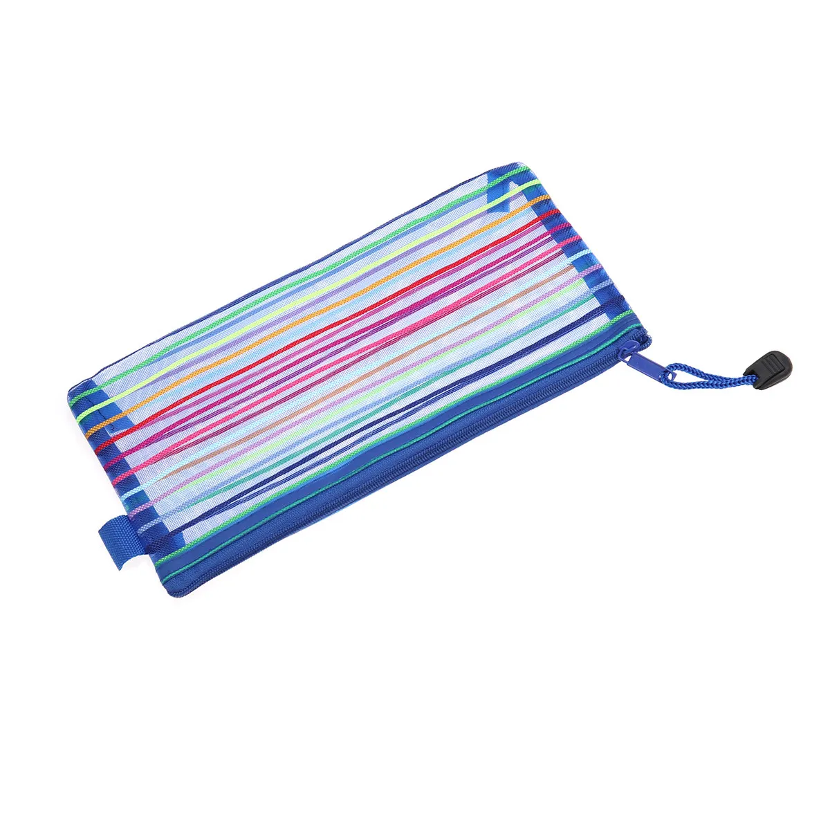 

Набор из 12 нейлоновых сетчатых пеналов-органайзеров на молнии для офиса, школы, путешествий, макияжа, с разноцветными полосками