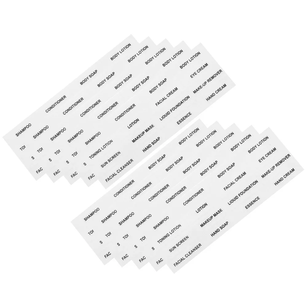 20 vellen hervulbare flessenetiketten Waterdichte subflesstickers voor cosmetica Reizen en huidverzorging Organisator Label Stickers