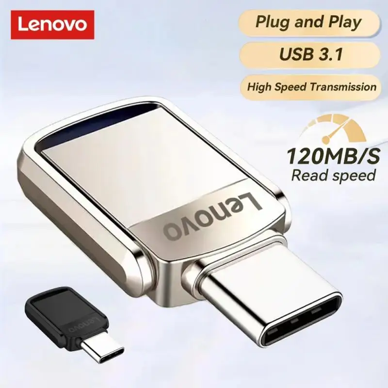 Флэш-накопители Lenovo, флэш-накопители Usb 3,0 Mini, высокоскоростной металлический флеш-накопитель 1 ТБ, 512 ГБ, портативный накопитель,