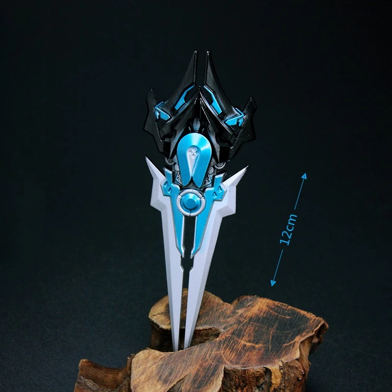 Modelo de arma de 12cm/4,72 pulgadas, anillo de confrontación Lanling King Tacit, Mulan de aleación, juego de 2 piezas, colección de adornos, juguete de regalo de exhibición de escritorio