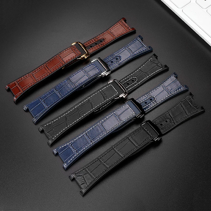 For Omega Constellation 41mm Watch Strap Manhattan 39mm Series Cowhide Layer Rubber Bottom Male Observatory Watchband  25*14mm