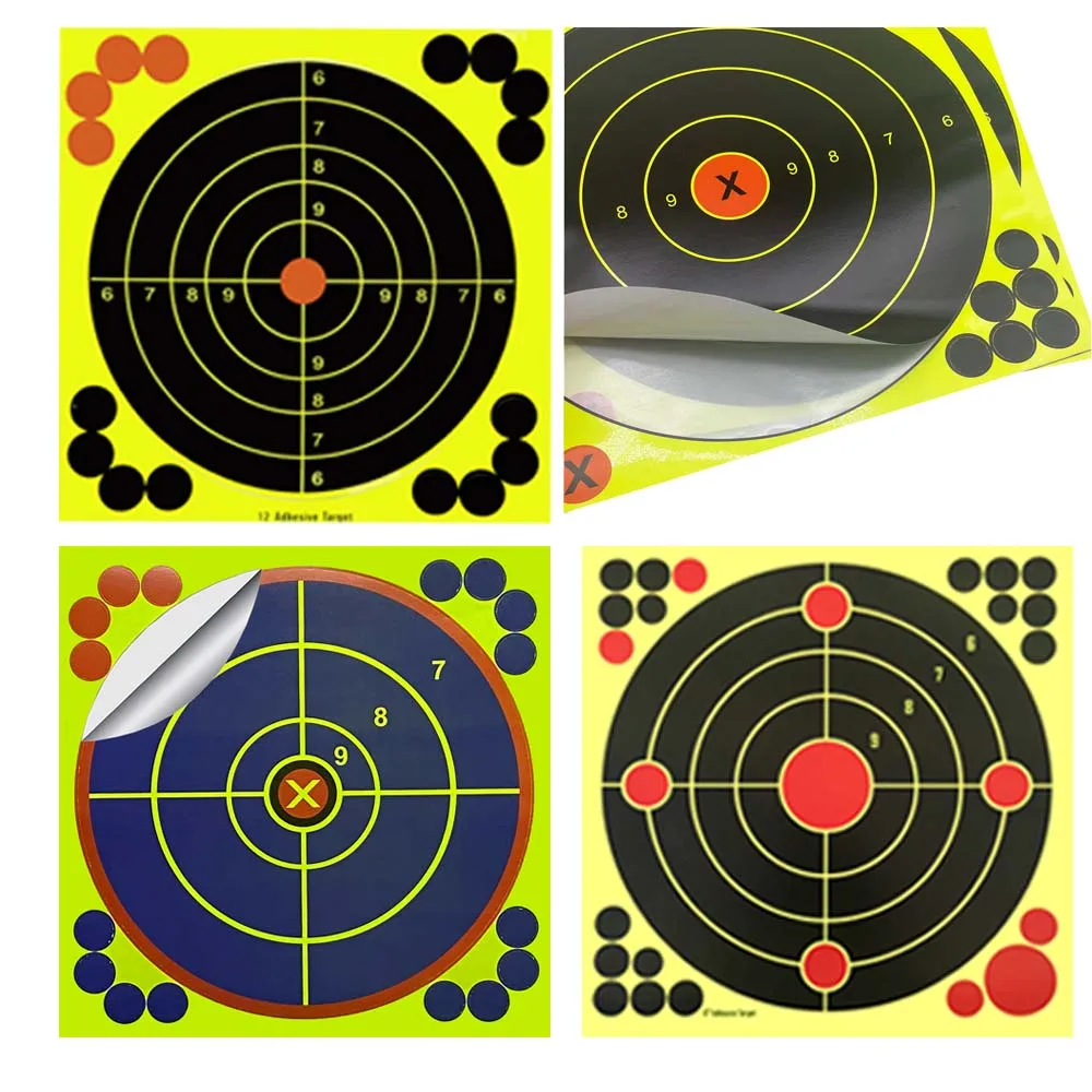 10 COUNTS of 12 Inch*12 Inch Color-impact Shooting Sticker Targets Hunting Accessories for Air Rifle Pistol Airsoft All Calibers