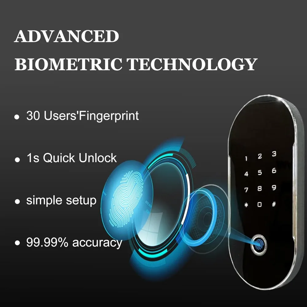 الوصول إلى بصمات الأصابع، آمن لأمن المنزل، 3.38 قدم مكعب، سعة كبيرة، مقاومة للحريق والماء، فولاذ صلب مصمم مع I #6