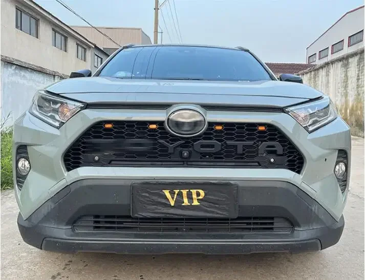 New！ High Quality ABS Chrome Paint Racing Grills For Toyota RAV4 2020 2021 2022 2023 Front Bumper Grille Around Cover