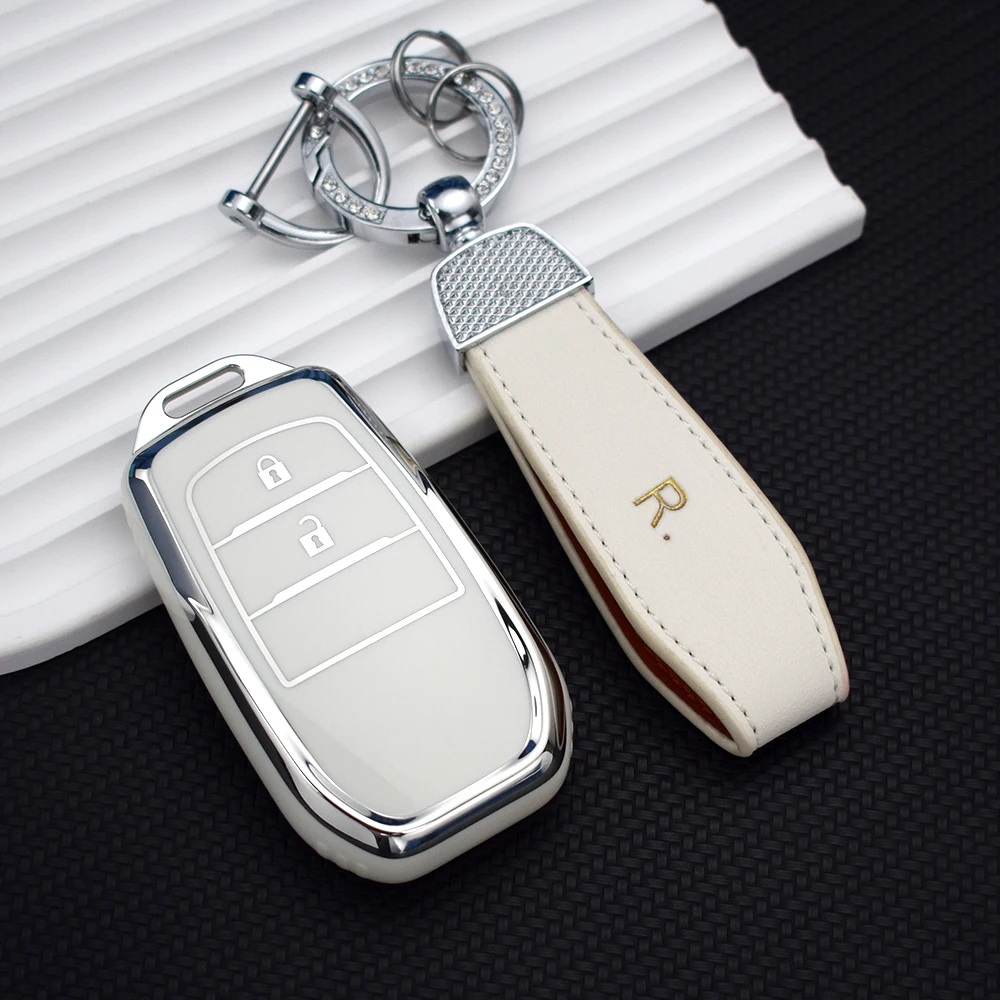 2 przyciski Miękkie etui na kluczyk samochodowy TPU do Toyota Hilux Innova Rav4 Fortuner Yaris 2021 Protector Key Sheel Fob Akcesoria — zdjęcie 7