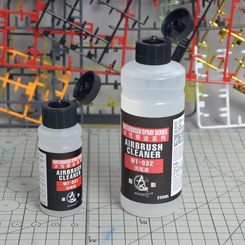 SUNIN 7 Water-based Spray Series Airbrush Cleaner Liquid WT-031/WT-032 Assembly Model Painting Cleaning Tools DIY 60ML/200ML