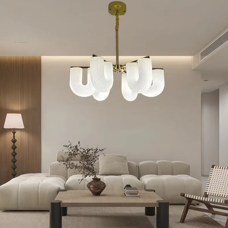 

Современная простая французская кремовая стильная лампа для гостиной, виллы, скандинавский свет, роскошная люстра для столовой, спальни, кабинета