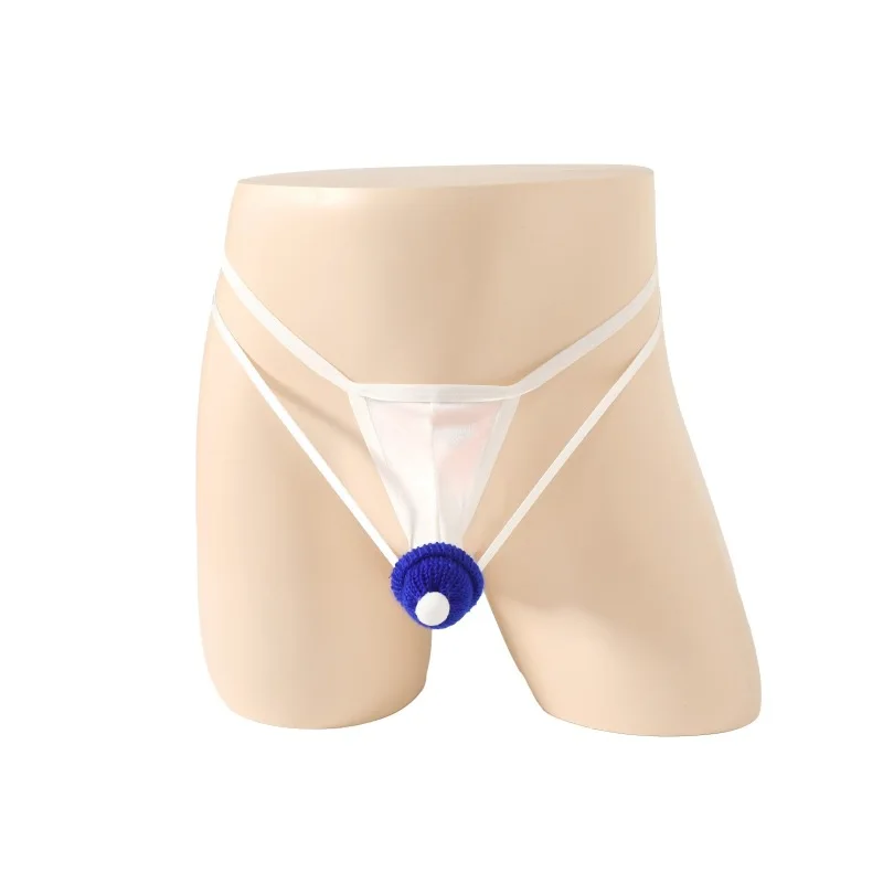 

Novelty Mens Sexy Christmas Mesh Thong with Santa Hat Detail Erotic Men's Mesh Thong - Christmas Hat Decoration