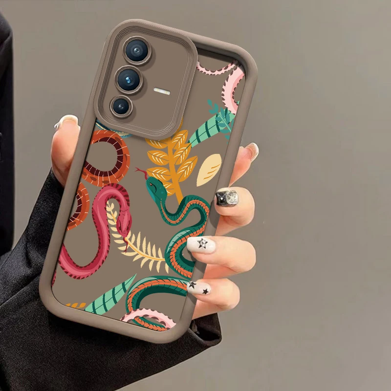 Luxury Snake Print Phone Case For Vivo V70 FE V60 Lite V50 V40 Pro V30 SE V30E V29E V29 V27E Silicone Matte Shockproof Cover view 5