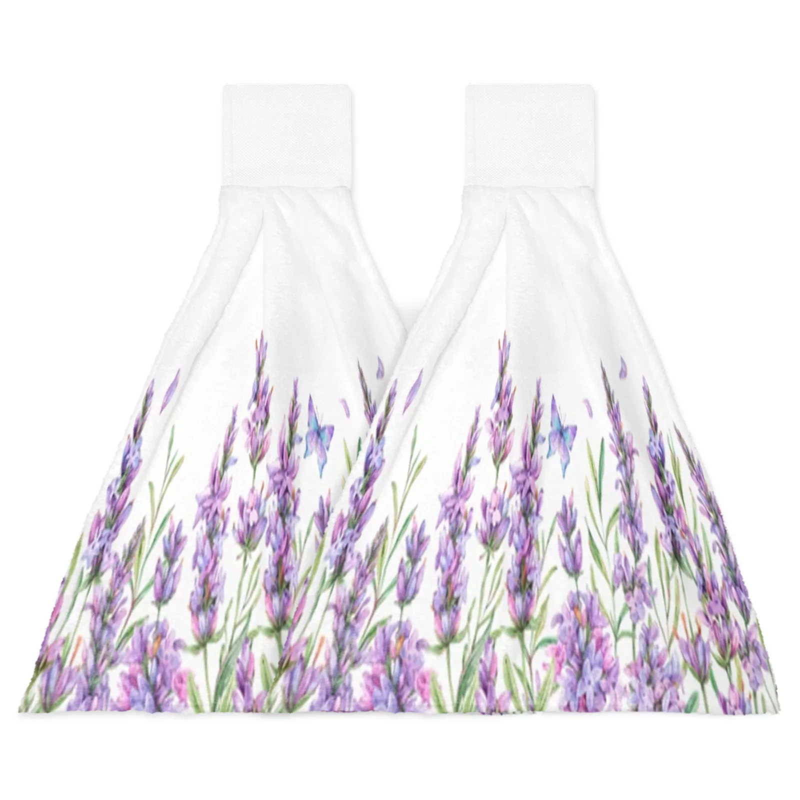 Watercolor Lavender Flowers Hand Towels Microfiber Absorbent Soft Children Towel Handkerchief Bathroom Kitchen Dishcloth