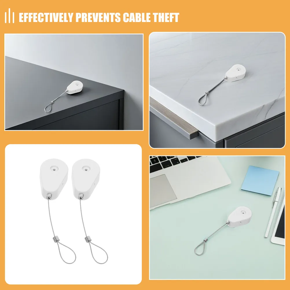 1Set Retractable Security Cable Lock Auto-Retracting Steel Wire Anti-Loss Function for Devices Portable Safety Cable Lock Wire