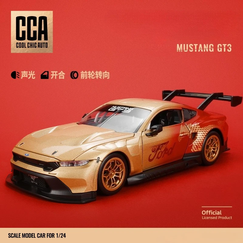 

1:24 Mustang GT3 Race Car - Alloy Die-Cast Model with Sound, Light & Pull-Back Action, Collectible Car