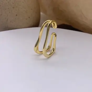 1個龐克金屬雙層耳夾耳骨夾,女士無耳洞幾何耳夾耳骨夾,2024年新款珠寶禮品 8 最佳銷售 氣袖 - №8