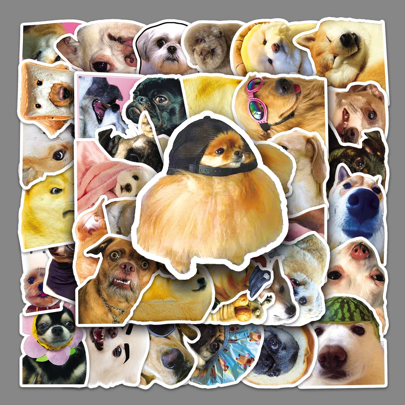 10/30/50pcs Dog Funny Graffiti Sticker Cute Animal Scrapbook Diy Mobile Phone Laptop Water Cup Waterproof Decal Decor Sticker