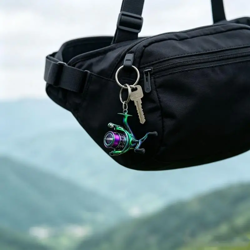 Maris fishing reel keychain detail view