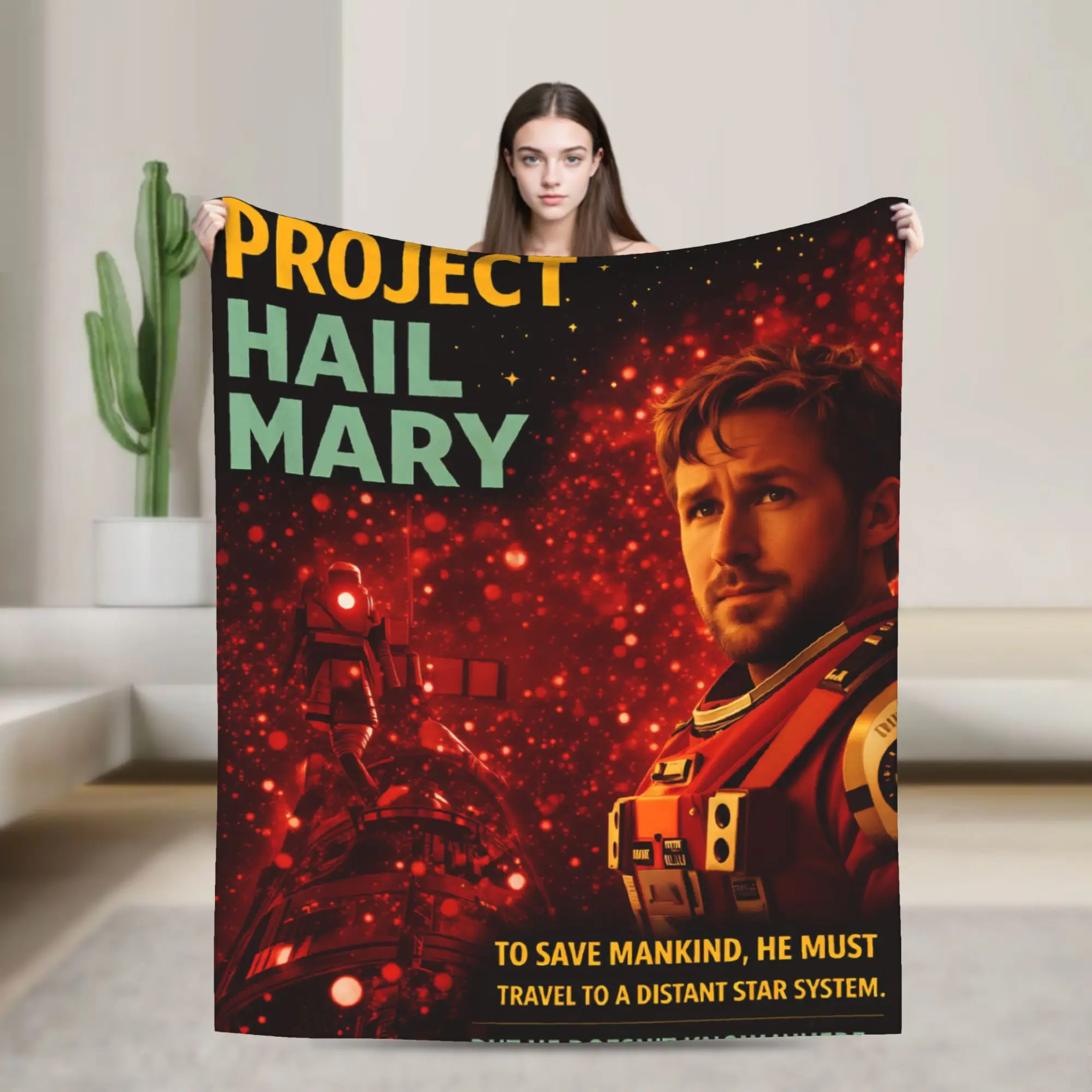 Existential Crisis Film Poster Project Hail Mary Throw Blanket Soft Cozy Novelty Blanket  For Outdoor Travel Flannel Bed Cover