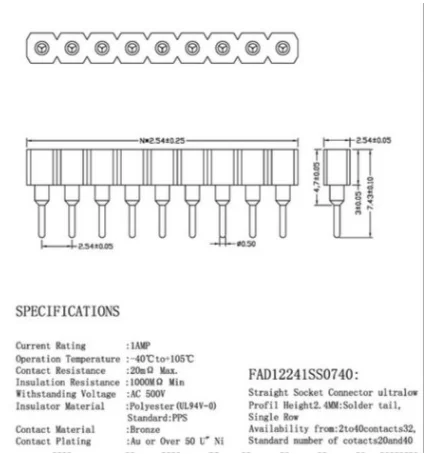 YYT 10PCS 2.54mm Round Female Header tin Single Row 40Pin, 0.1\
