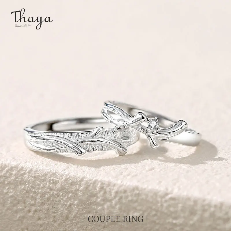 

Thaya 100% S925 Sterling Silver Couple Ring Women Crystal Rings Fashion Wedding Engagement Ring for Lovers Fine Jewelry Gifts