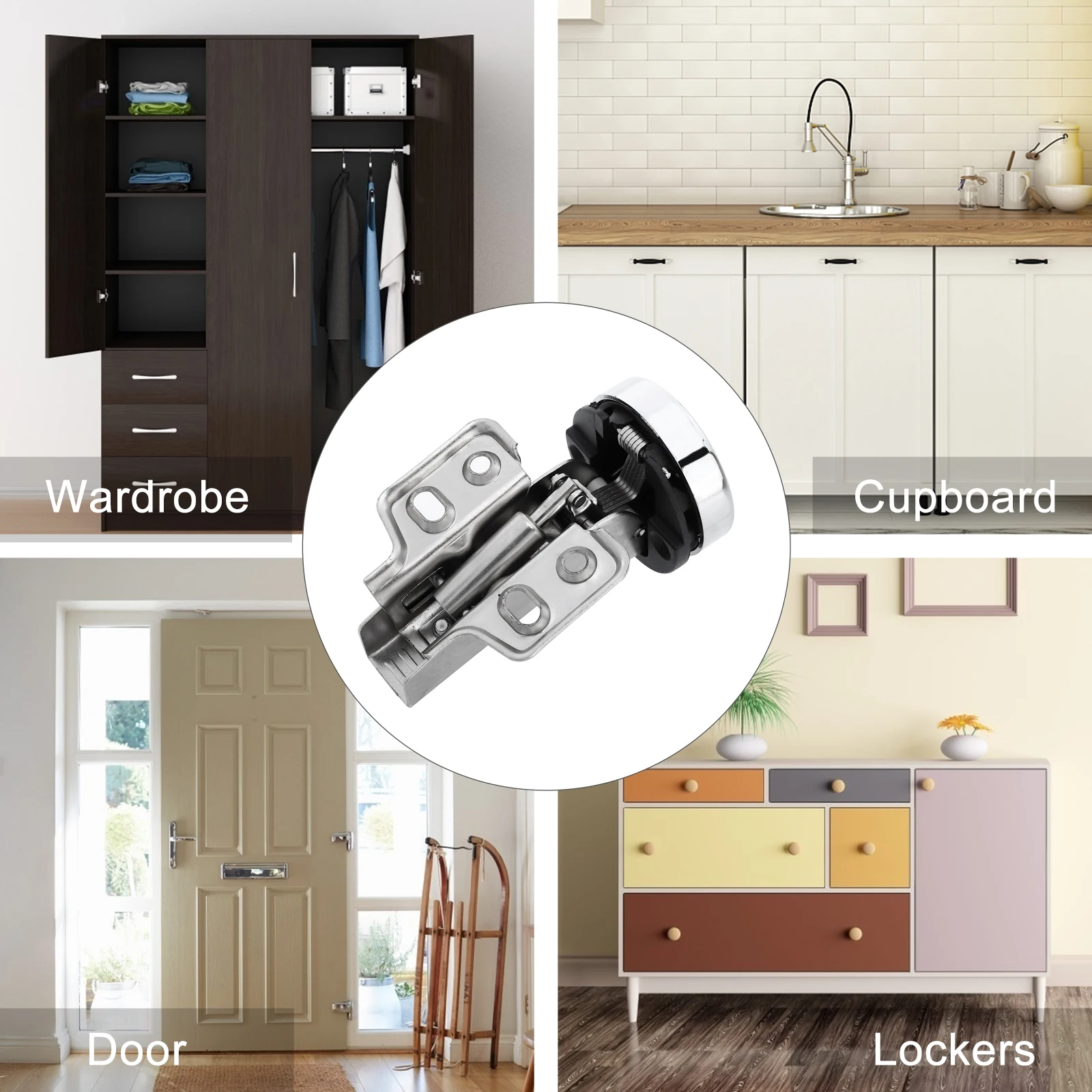 

2 Pcs Hydraulic Glass Hinges Cold Rolled Steel Durable High Load Adjustable Wardrobe Cupboard Door Hinges Anti Rust Quiet Opens