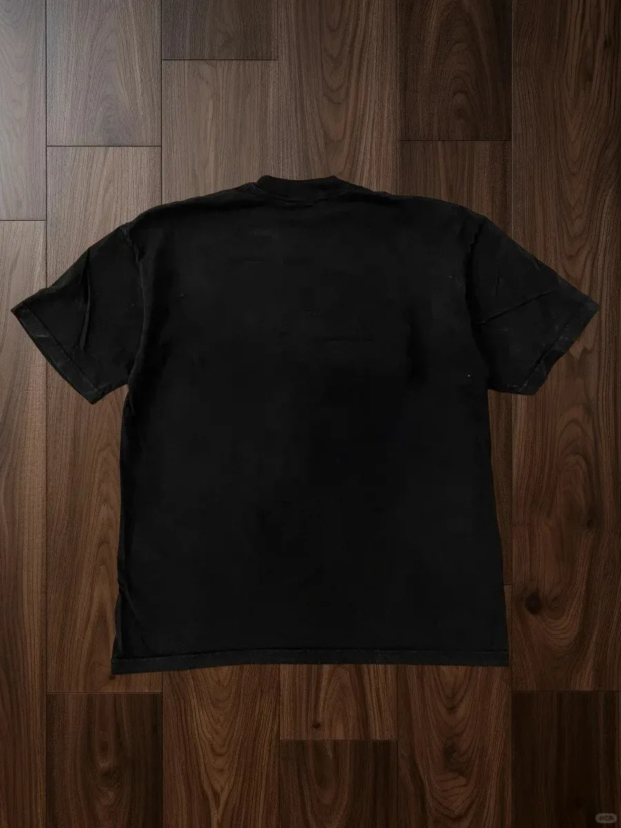 تي شيرت أمريكي بنمط شارع العليا ملابس خالية من الجنس صيفية للرجال والنساء Harajuku كبير الحجم للزوجين في الهواء الطلق مريح في الارتداء #3