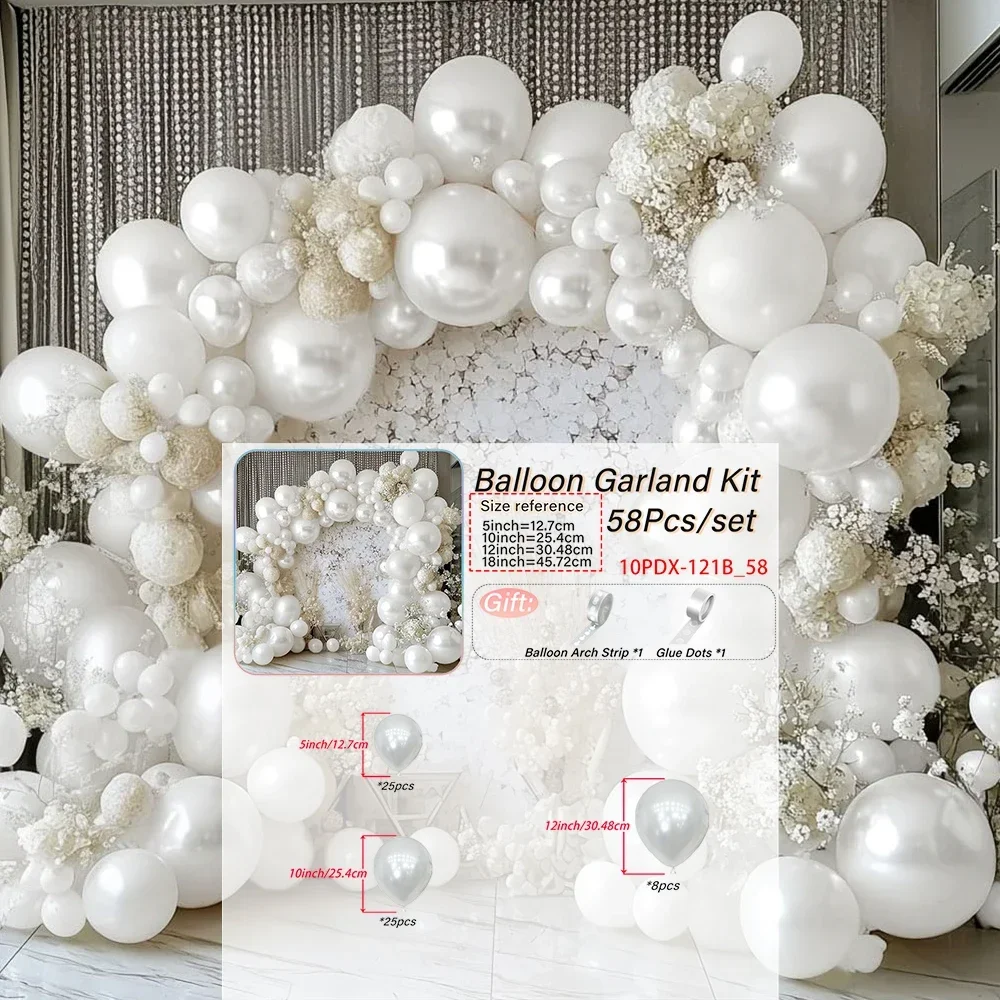 Pearl White,Balloon Arch Kit,Wedding,Birthday Party,Anniversary,Bridal Gift Party,Christmas,Retirement,Proposal,Decoration