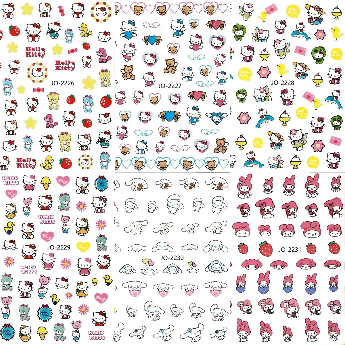 6 Stück Sanrio Anime Nagelaufkleber Cartoon Sanrio Hello Kitty Nageldekorationsaufkleber Niedliche Kulomi Aufkleber DIY für Maniküre – Detail 9