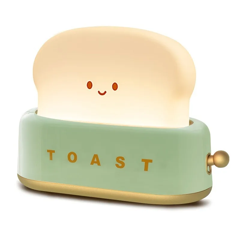 

USB Charging Bread Maker Night Light Toast-Shaped LED Desk Lamp Bedroom Bedside with Sleeping Light Touch Screen Night Light