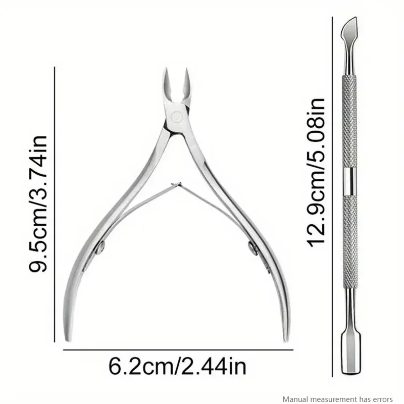 New! For Salon & Home Use Professional Cuticle Trimmer with Dual End Pusher Nail Nipper Stainless Steel Manicure Tools