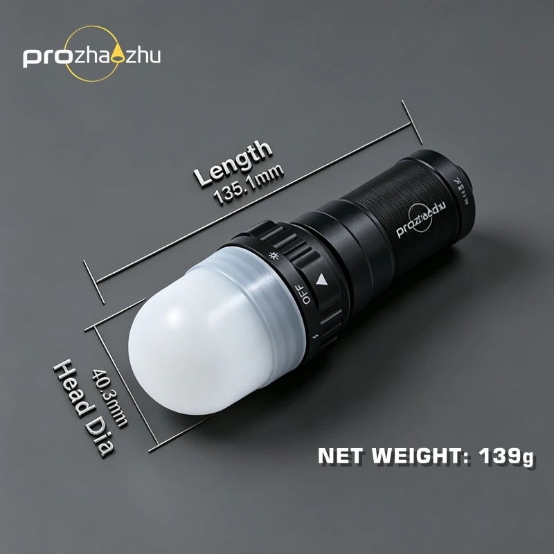 PROZHAOZHU 3000 Lumen Diving Strobe IP68 150M Alumium Alloy Rechargeable Scuba Signal Light