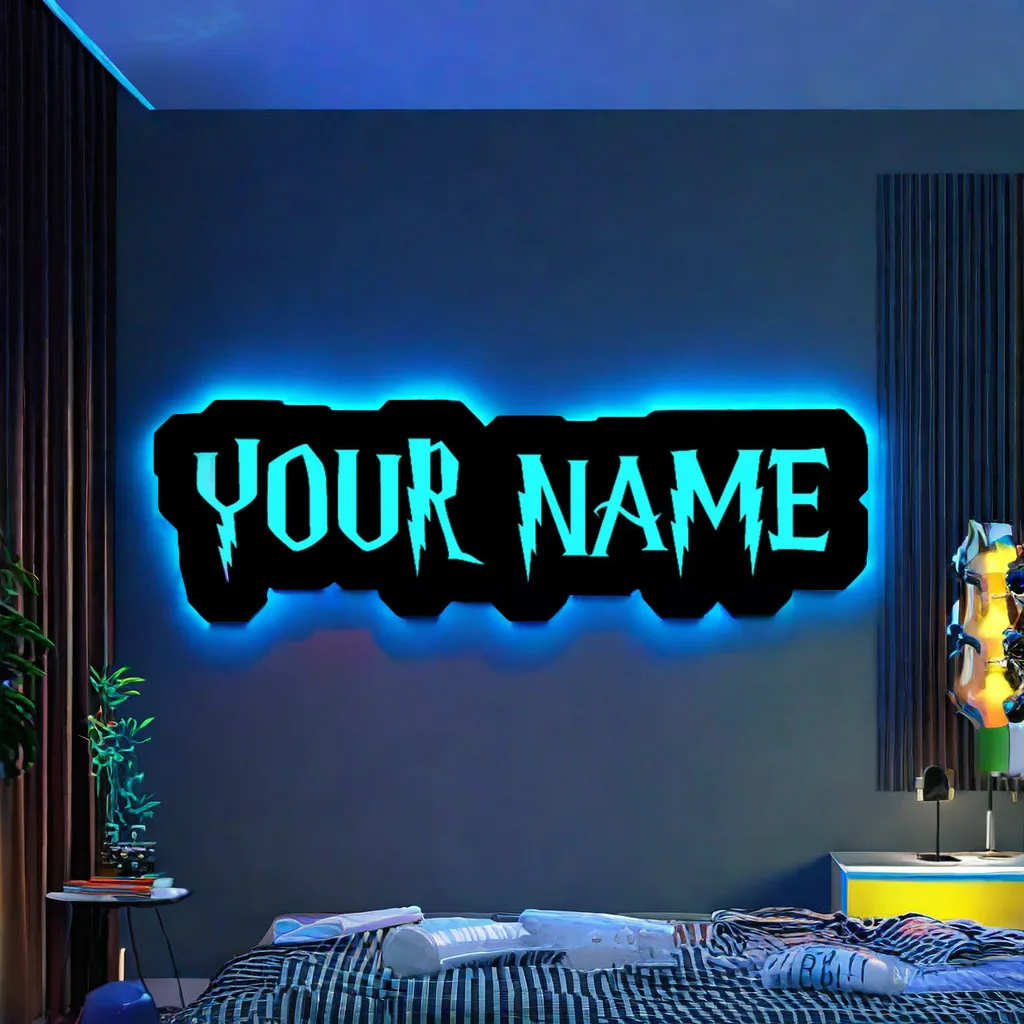 lampada de parede led personalizado com texto nome personalizado tag do jogo id neon sign light home gaming room and bedroom decoration 01