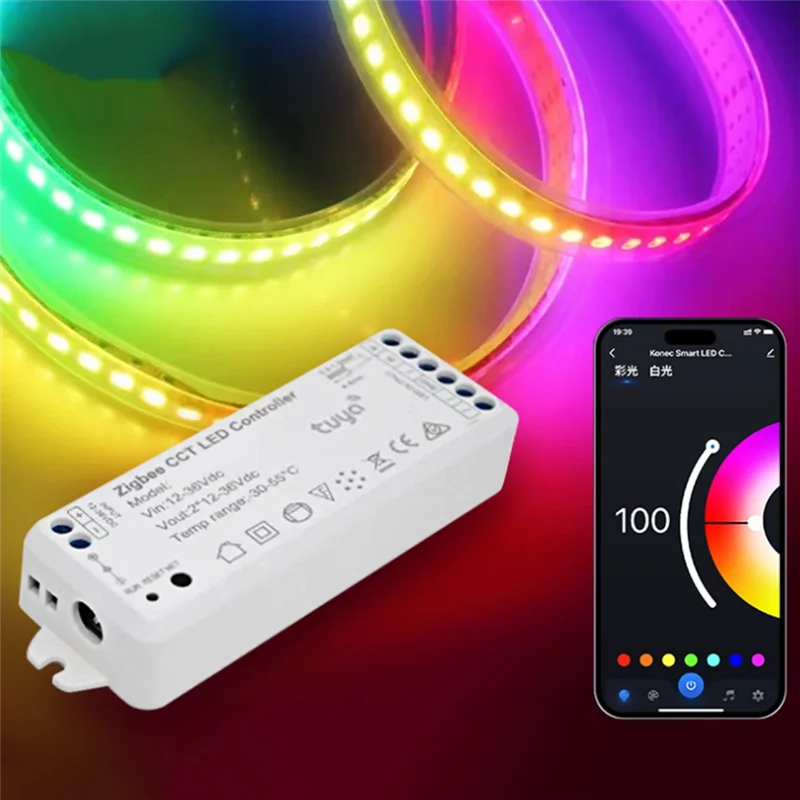 ABVJ-Tuya Zigbee 2811Cob DC12V 36V Контроллер светодиодной ленты Контроллер фэнтезийной световой ленты с функцией звукоснимателя