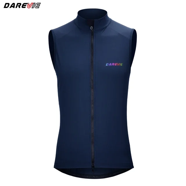 

DAREVIE Cycling Vest Windproof Cycling Wind Gilet Waterproof 2 Way Zippers Cycling Windbreaker Back Zipper Pockets Men Women